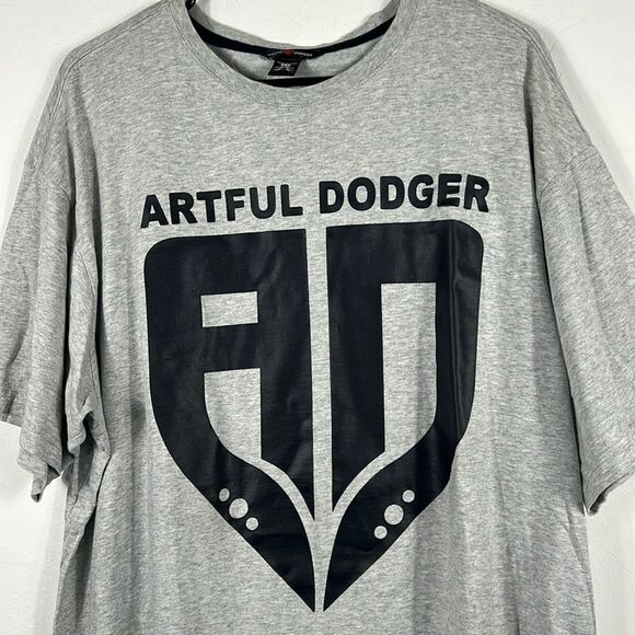 🔥🔥 Vintage Y2K ARTFUL DODGER  Grunge AD Logo Black Tee Men Sz 2XL - EXCELLENT - Picture 1 of 7